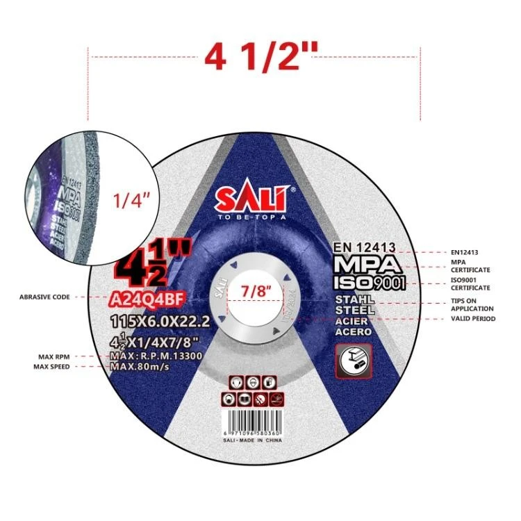 SALI Metal Grinding Wheel 115*6*22.2mm factory